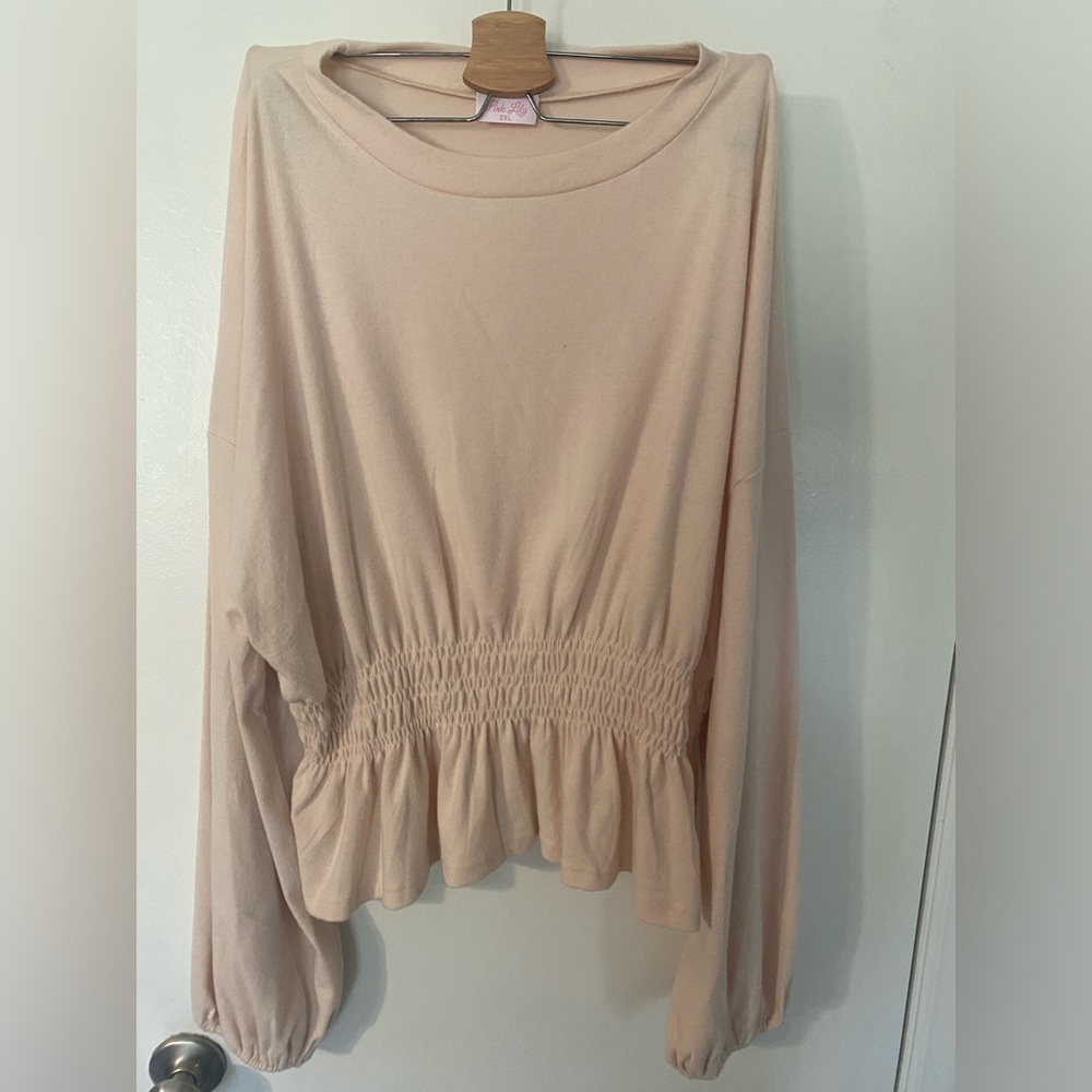 Pink Lily Cinched Waist Sweater